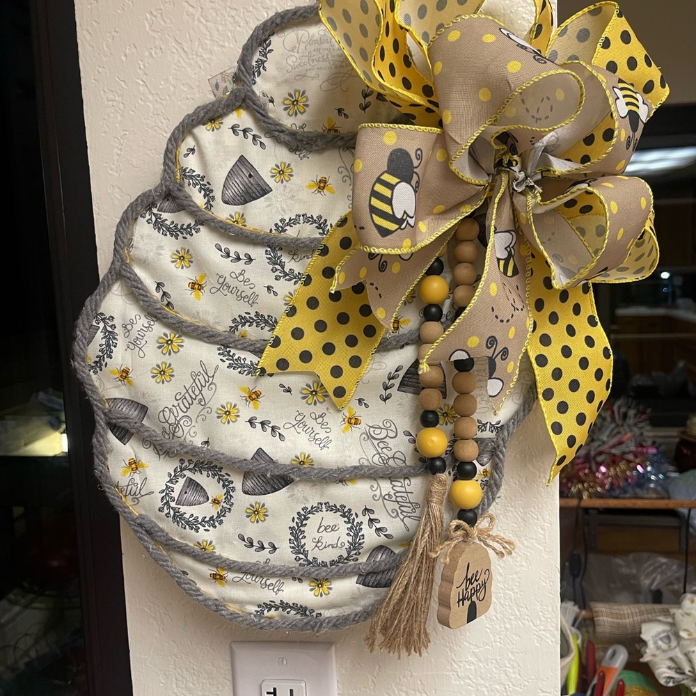 Bee-Themed Wall Hanging with Bow